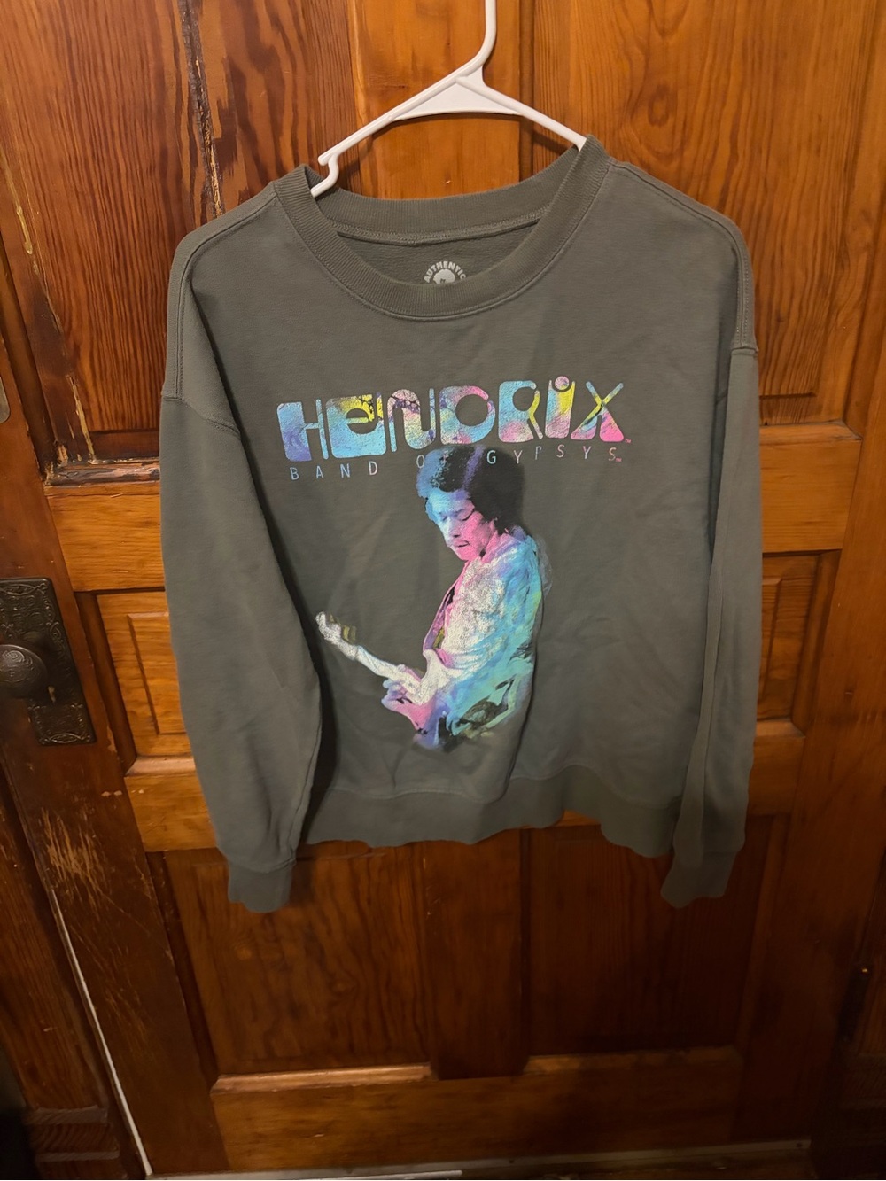 Olive Green Graphic Band Sweatshirt - Hendrix Design